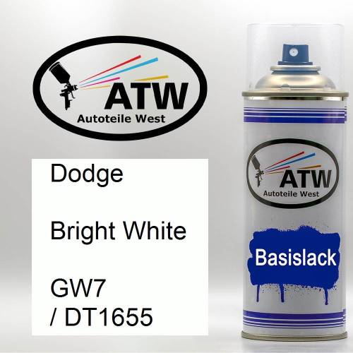 Dodge, Bright White, GW7 / DT1655: 400ml Sprühdose, von ATW Autoteile West.